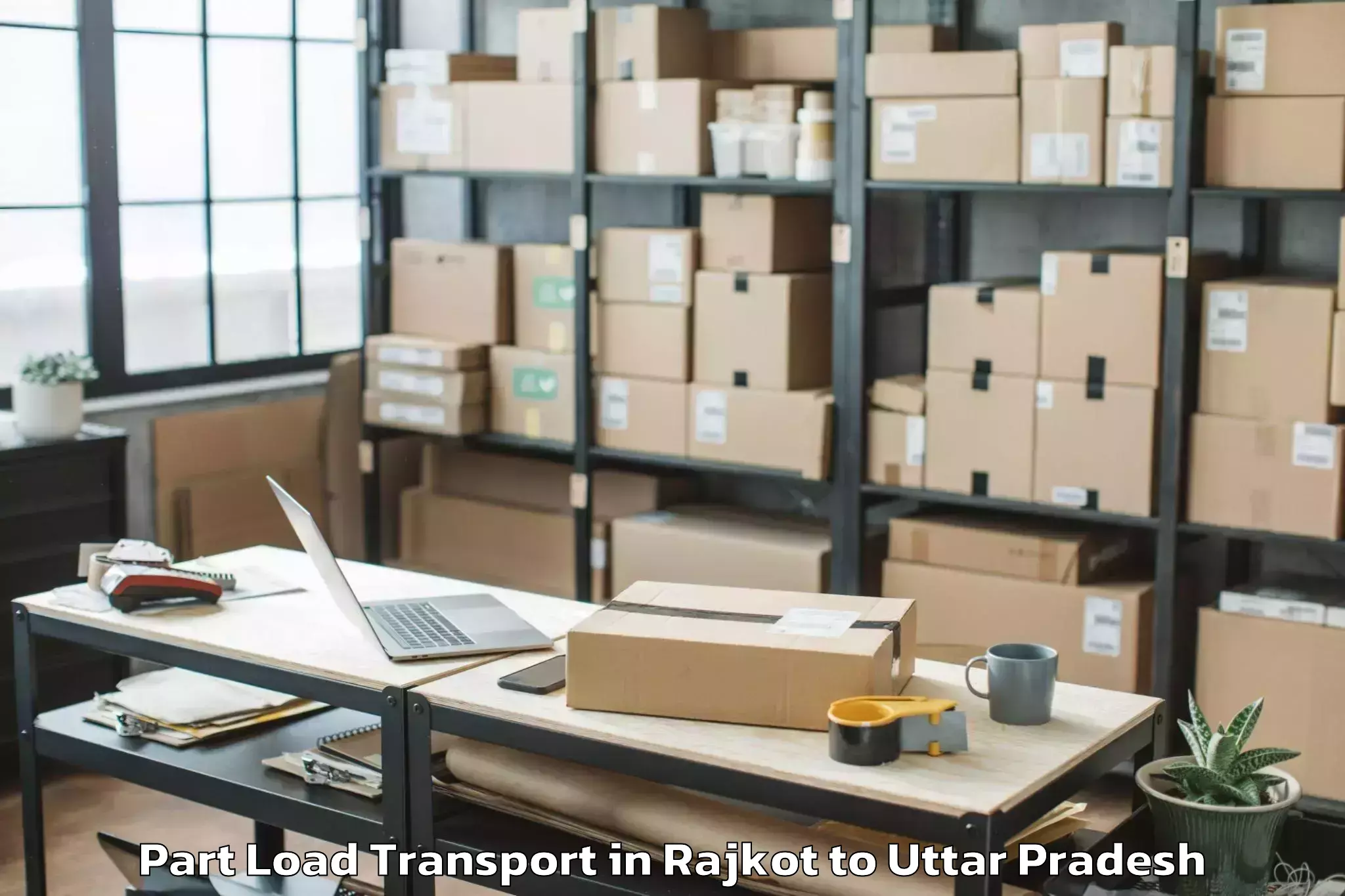 Book Rajkot to Mankapur Part Load Transport Online